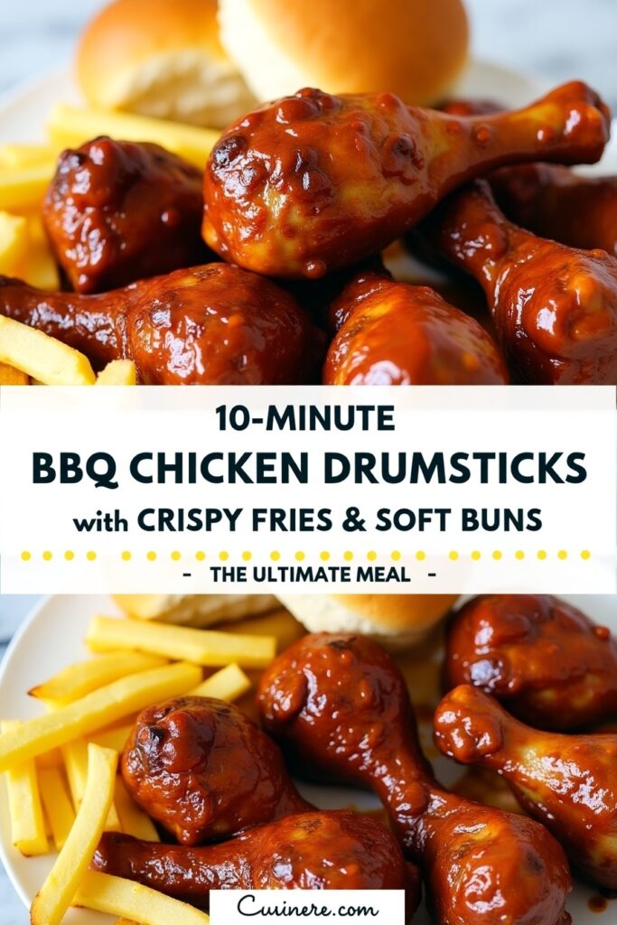 BBQ Chicken Drumsticks with Fries & Buns