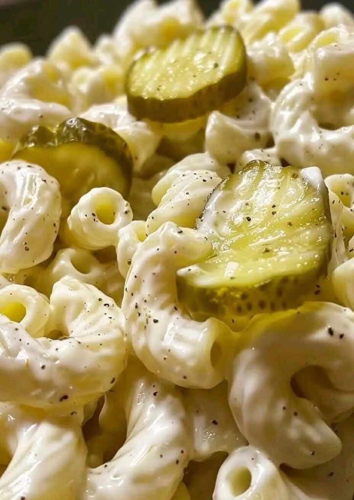 Classic Dill Pickle Macaroni Salad