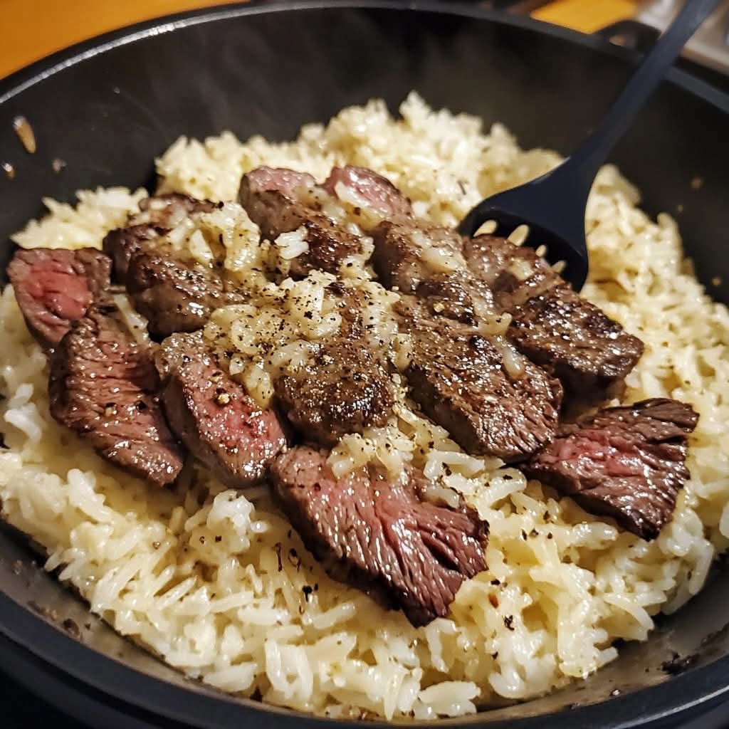 Savory Garlic Butter Steak and Rice